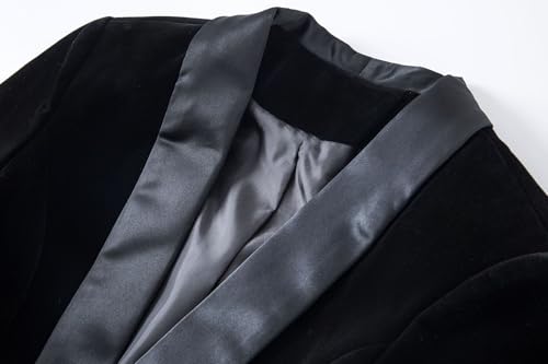 Women's Velvet Suit Blazer Shawl Lapel Tuxedos Jacket for Prom/Business/Casual3