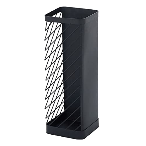 YOGAA Paragüero de Metal- Porta Paraguas Cuadrado- Organizador de Estante Independiente de Metal Decorativo- Entrada- Soporte para Bastón de Bastón Negro Cover