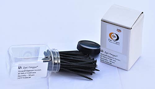 Image of Drywall Gypsum Black Screw Sharp Point Size #7 M4.2 X 100mm (Pack of 50 Pcs)
