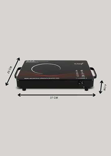 Image of Ruwa Classic 2200-Watt Infrared Cooktop with Smooth Toughened Glass & Touch Panel | Stainless-Steel Cookware | Adjustable Temperature & Timer | Auto Shut Off | Digital time & Watt display (Black)