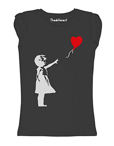 T-shirt femme Flamme et cœur un vêtement poétique noir taille L