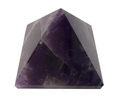 Pyramide améthyste véritable de 45 mm sculptée pour la protection de la maison