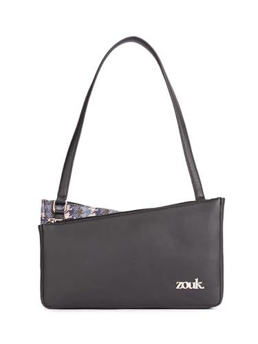 Image of ZOUK Kiya Small Shoulder Bag for Women - Dual-Sided Shoulder Bag with Criss-Cross Design| Handcrafted Purse with Dual Zipper Compartments & Water-Resistant Lining |