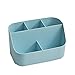 Produktbild perfk Kunststoff Desktop Storage Organizer Fernbedienung/Bleistift/Make-up Halter Box für Küche Schreibtisch Home Badezimmer (5 Fächer) - Blau