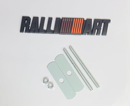 RALLIART 3D Grill Logo 12cmx2.2cm Mettalic Alloy Front Grill Badge Car Front Grill 3D Badge Auto Racing Grand Tourer Versatile Logo