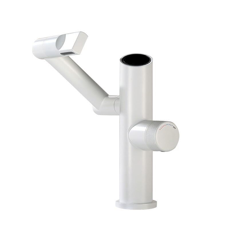 Robinet de lavabo blanc design haut de gamme mitigeur eau chaude et froide pour vasque moderne