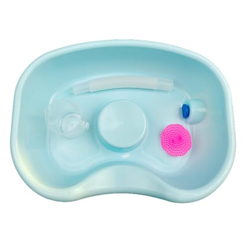 Hair Washing Basin Bedside Shampoo Basin Wash Hair in Bed Hair Cleaning Bowl Rinse Basin for Salon Kids Injured Patient Women, green