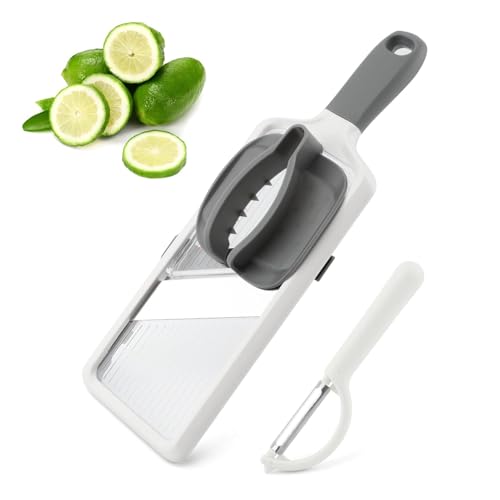 Multi Handheld Mandoline Slicer With Adjustable Stainless Steel Blade, Food Cutter Vegetables Chopper, Handy Veggie Slicer With Peeler For Speedy Slicing of Fruits And Vegetables(Grey)