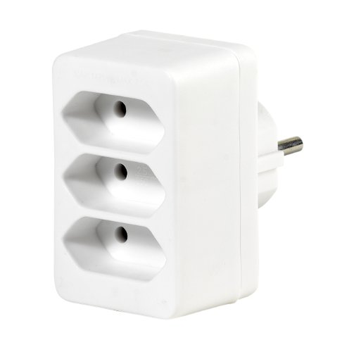 Vivanco A2 WE Schuko Adaptateur 3x Euro compact blanc