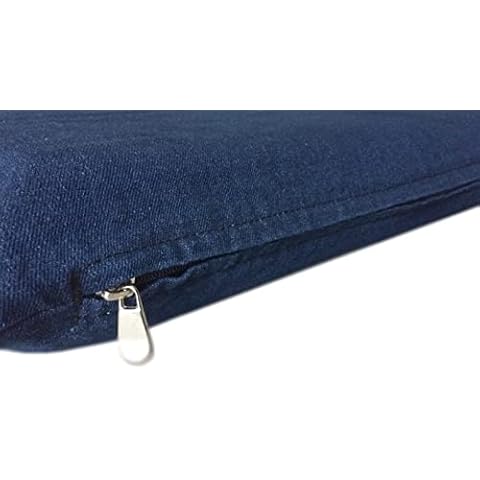 DIY Do It Yourself Heavy Duty Durable Blue Denim Jean Pet Dog Pillow Cover + Internal Inner Waterproof Resistant Case Set for Small Medium Dog - COVERS ONLY Flat Style (Blue Denim, 47''x29'') Cover