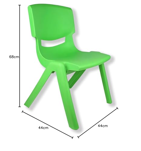 Infanity – Silla Infantil de Plástico Modelo Élite – Ideal para Centros Infantil y Hogar 6 Tallas – Resistente, Segura y Sin Montaje Requerido - Talla 1 (Altura 26 cm), Verde