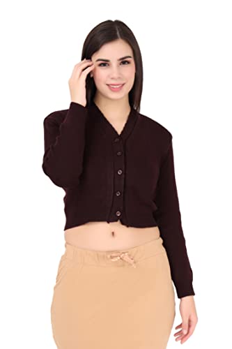 Image of Women Winter Wear V-Neck Full Sleeves Regular Fit Woollen Blouse