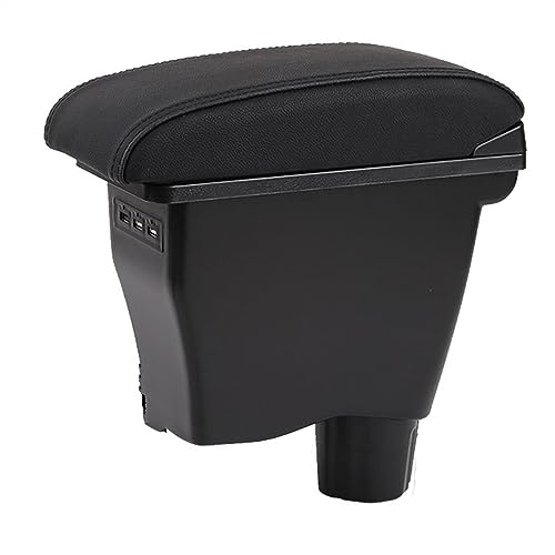 Accoudoir Smart Fortwo Forfour 2008-2020 boîte de rangement en cuir noir A2 avec 3 ports USB