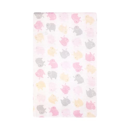 Image of Hudson Baby Infant Girls Cotton Flannel Burp Cloths, Multi Color Girls Elephant, One Size