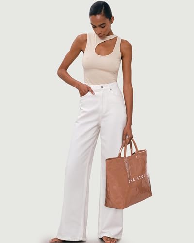 Image of Lushandy PVC Tote Bag for Women Jelly Beach Bag Top Handle Hobo Handbag | Water-Resistant, Wipe Clean, Lightweight