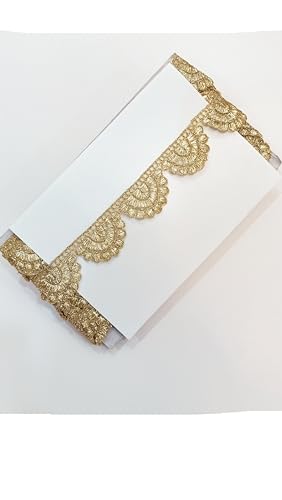 Balar Lace Border Material Gota Patti Sewing Embroidery Flower Cutwork Design Trim Heavy Zari Work Laces Border for Sarees, Dupatta,Blouse, Kurtis, Dresses, Home Décor, and Crafts Ribbon Roll 9Mtr