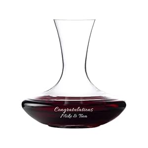 Marquis by waterford personalized moments wine decanter set includes custom engraved crystal wine decanter with four stemless wine glasses for red wine gifts for wine lovers  urban country home decor