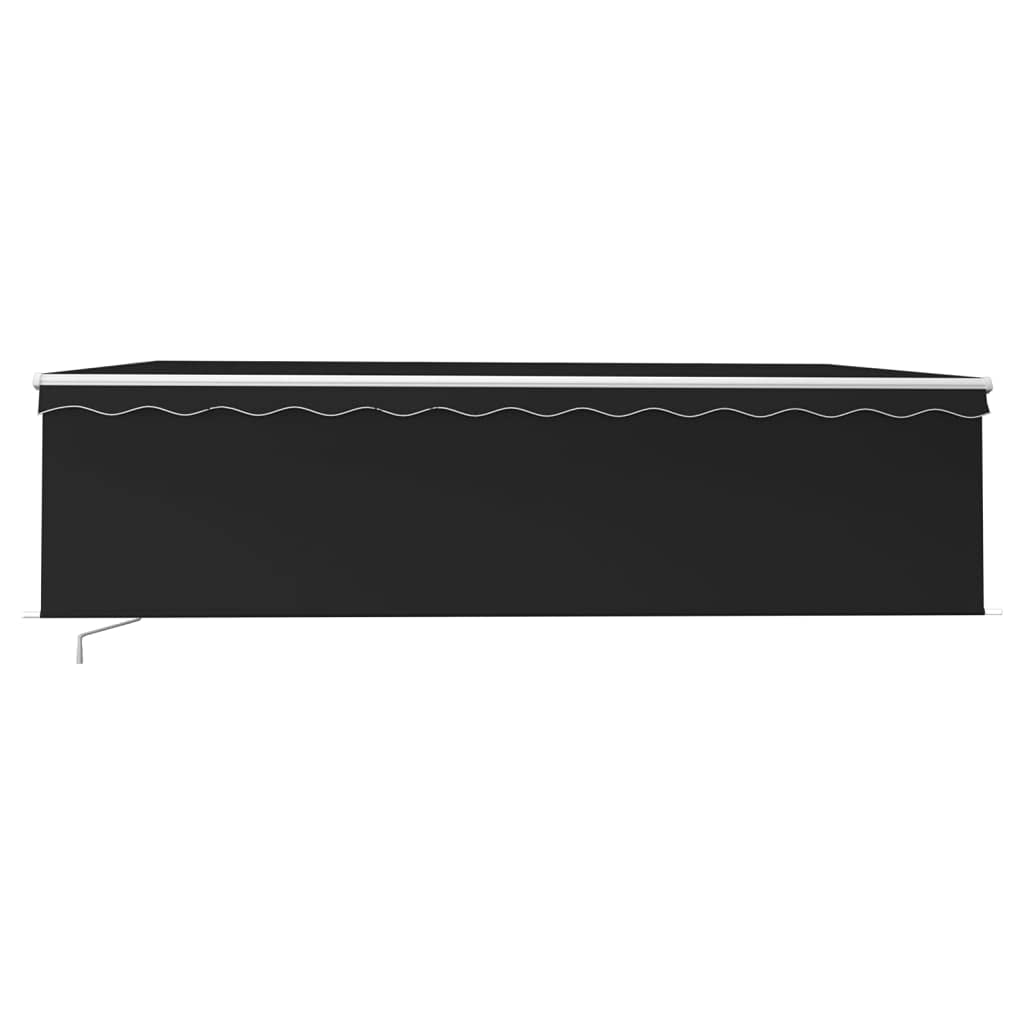 vidaXL Auvent Rétractable Manuel avec Store Banne Pliable Jardin Balcon Terrasse Patio Extérieur Protection Contre Rayons UV 5x3 m Anthracite