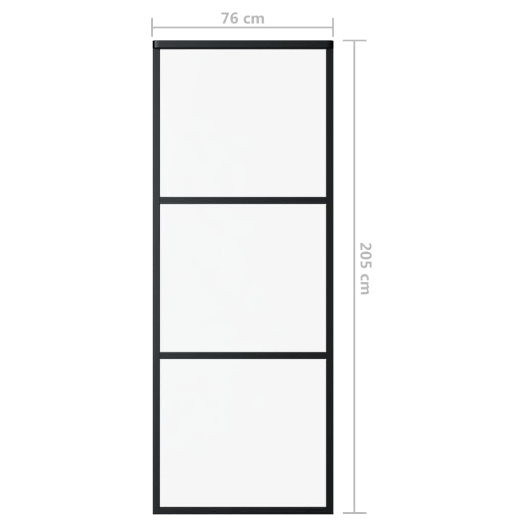 vidaXL Puerta Corredera con Herrajes Entrada Corrediza Deslizante Hogar Cuarto de Baño Salón Sala de Estar Habitación ESG Vidrio y Aluminio 76x205 cm