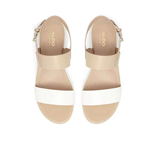 Aldo Women's Woema Flat Sandal, Bone, 8 #TOP5
