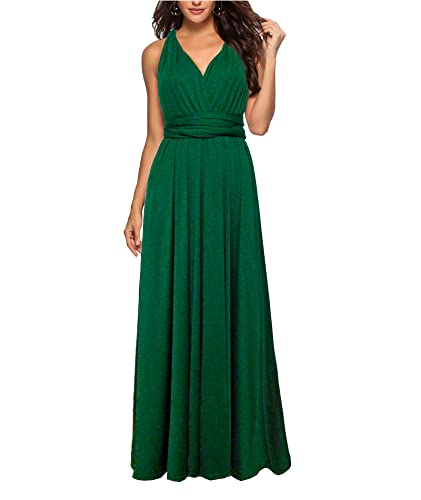 xxxiticat Robe de soirée longue élégante pour demoiselle d'honneur, vert, S