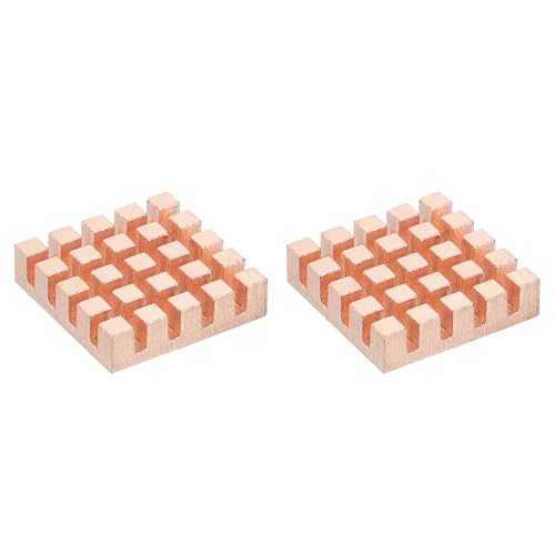 PATIKIL Copper Heatsink 20x20x5mm, 2 Pcs Heat Sink Cooler Radiator for Raspberry Pi Chip CPU Power Transistor FET IC Power Amplifier