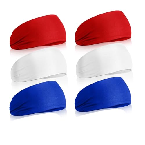 MRiiVE 6 Uds. Diademas para Niños, Bandas para el Sudor Atléticas, Diademas para Fútbol, Bandas para el Sudor, Banda Elástica Absorbente de Sudor