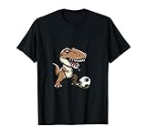 El dinosaurio T-Rex juega al fútbol