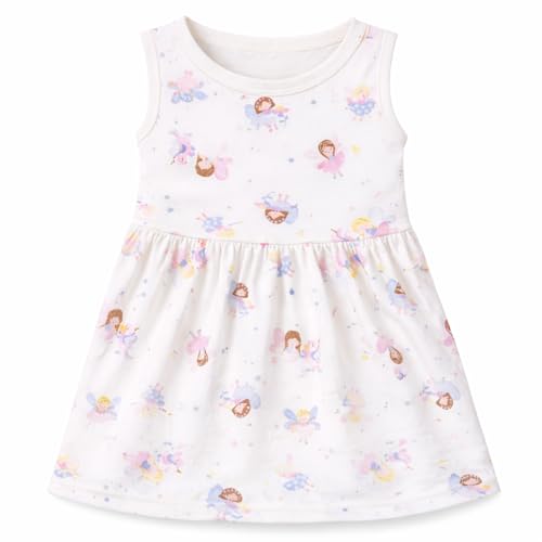 Image of EIO Girls Cotton Frock Dress Combo Pack | Multicolor Printed Knee Length Casual Dresses for Kids | Soft & Breathable Summer Wear Outfit
