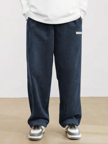 Image of ZAFUL Men's Corduroy Straight Leg Loose Fit Casual Pants