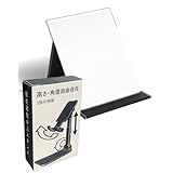 WIDREAM【メイクアップアーティスト監修】角度自在調整＆他社より１サイズ大きい鏡面の折りたたみ折立鏡 鏡 卓上鏡 MLサイズ黒ｘ白スタンド 好きな角度が見つかる (本体黒ｘ黒スタンドセット)