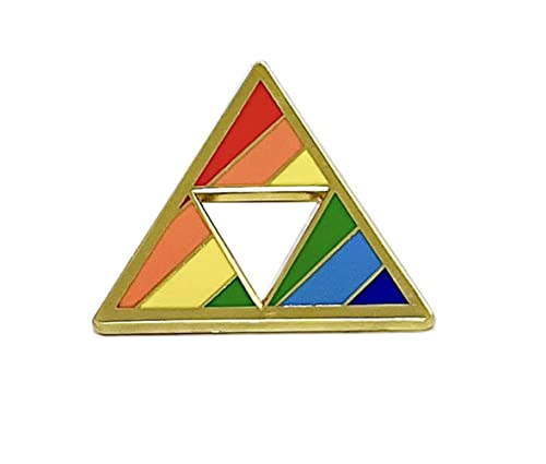 Image of Zelda Legend Rainbow Triangle Strength brooch Japanese anime adventure game badge brooch LGBT Rainbow Flag Badge Pin Pride Pins Clothes Bag Enamel Lapel Jewelry Accessories Gifts
