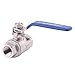 DERNORD Full Port Ball Valve Stainless Steel 304 Heavy Duty for Water, Oil, and Gas with Blue Locking Handles (3/8