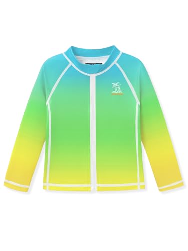 Image of BesserBay Baby Toddler Kids Rashguard Top UPF 50+ Long Sleeve Swim Shirt Zip Up Thumb Holes UV Jacket 12 Months-6 Years
