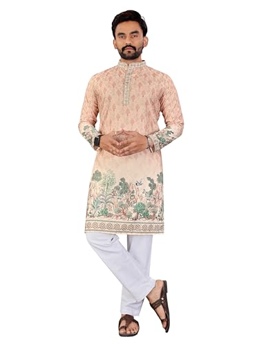 Kurta homme manches longues coupe régulière avec dhoti coton confortable