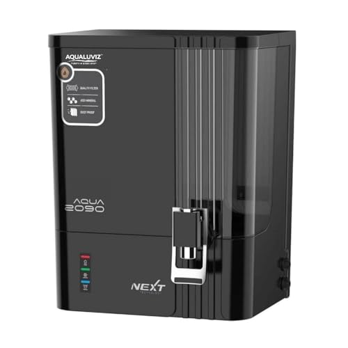 Image of Aqua 2090 RO Water Purifier with RO + Active Copper with Alkaline Technology | 7 Stage Purification |10 Litre Storage | Capacity 12 Litre per hr. | UV LED || Color : Mirror Black