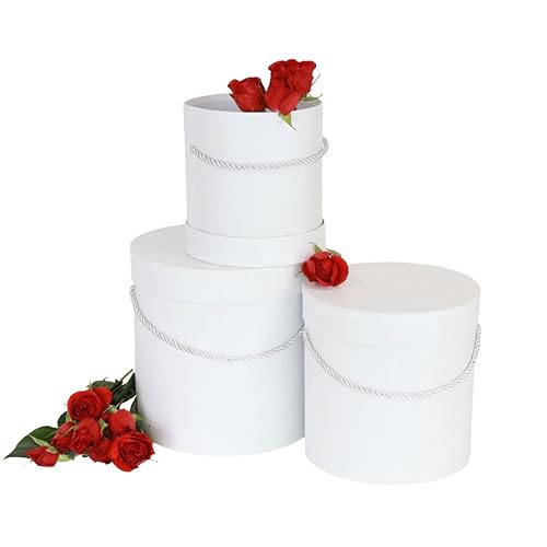 UNIKPACKAGING White Round Flower Box