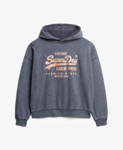 Sweat shirt Superdry Sweatshirt à capuche métallisé femme Vintage Logo EU - vue 9