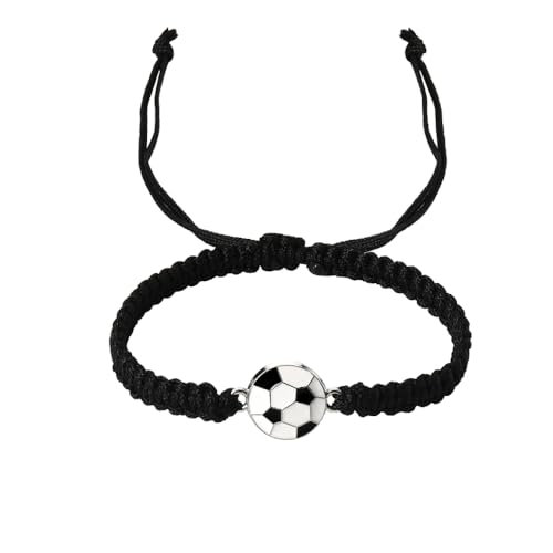 MXXGMYJ Soccer Bracelet for Men Women Soccer Gifts for Soccer Lovers Players Team Gifts Ideas Handmade Braided Rope Bracelet Adjustable Football Bracelet for Birthday Party Supplies Soccer Stuff