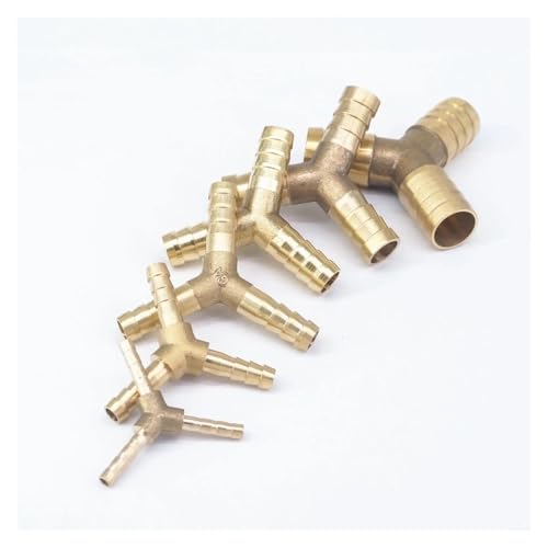 ZDVHOMCB 2pcs Fit Hose I.D 3 mm Y Type 3 Ways Brass Coupler Connectors Fittings 1Mpa