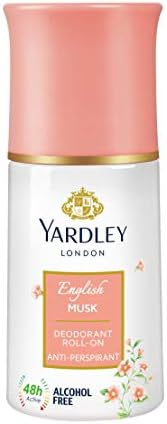 Yardley London English Musk Roll On Deodorant | Alcohol-Free | 1.7oz (50ml)