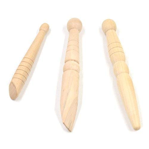 WITSOUL Foot Leg Reflexology Wooden Solar Powered Needle Massage Stick For Relaxation And comfort - 3 Pieces