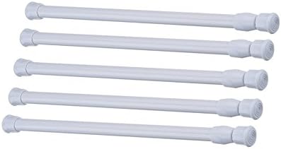Adjustable Cupboard Bars Tensions Rod Spring Curtain Rod-5 Pack(10.5 Inch-14 Inch)