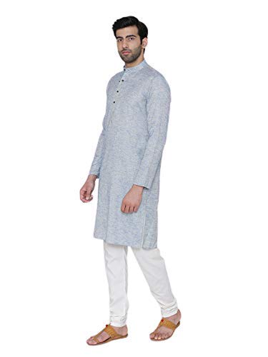 Image of Manthan Men's Solid Art Silk Kurta