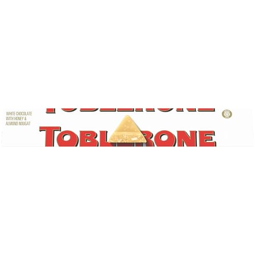 TOBLERONE White Chocolate Bar with Honey and Almond Nougat, 3.52 oz