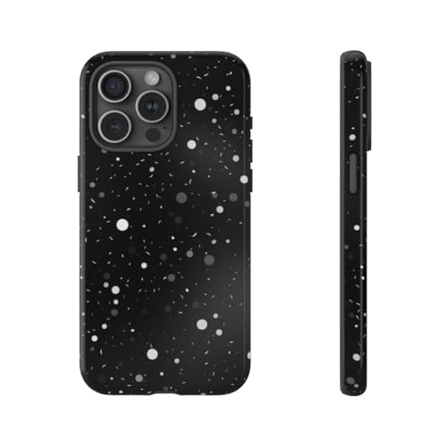 Coque rigide iPhone 15 Pro Max noire brillante à motifs tourbillons spatiaux