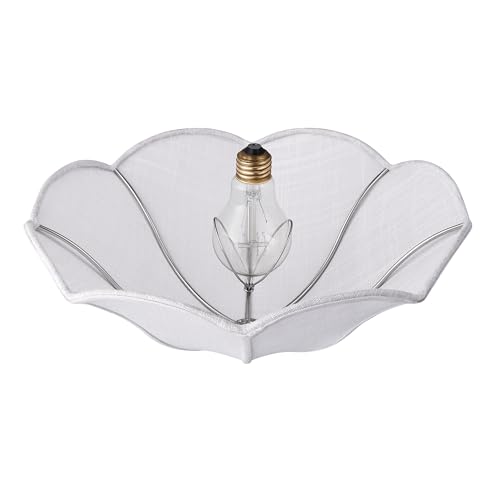 Image of Aspen Creative 52002 Ceiling Clip-on Lamp Shade, Transitional Design in White Linen Fabric, 13 inch Diameter x 5 inch Height