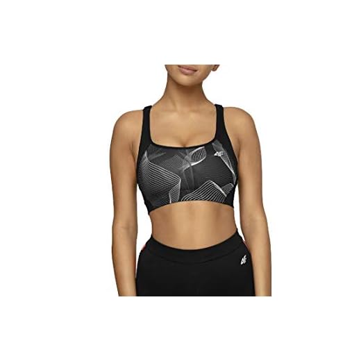 4F Womens H4L20-STAD005-20S_XS - Sujetador Deportivo, Color Negro