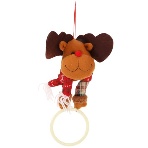 jojofuny Christmas Themed Towel Ring Bathroom Towel Holder Cotton Fabric with Plastic Ring Tool for Holiday Decoration
