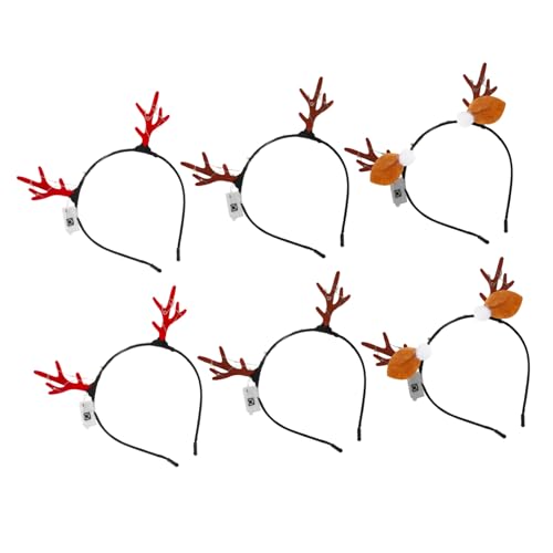Hirschgeweih Weihnachten 14 Beaupretty 6 Stück LED Weihnachts-haarreifen mit Rentier-geweih aus...